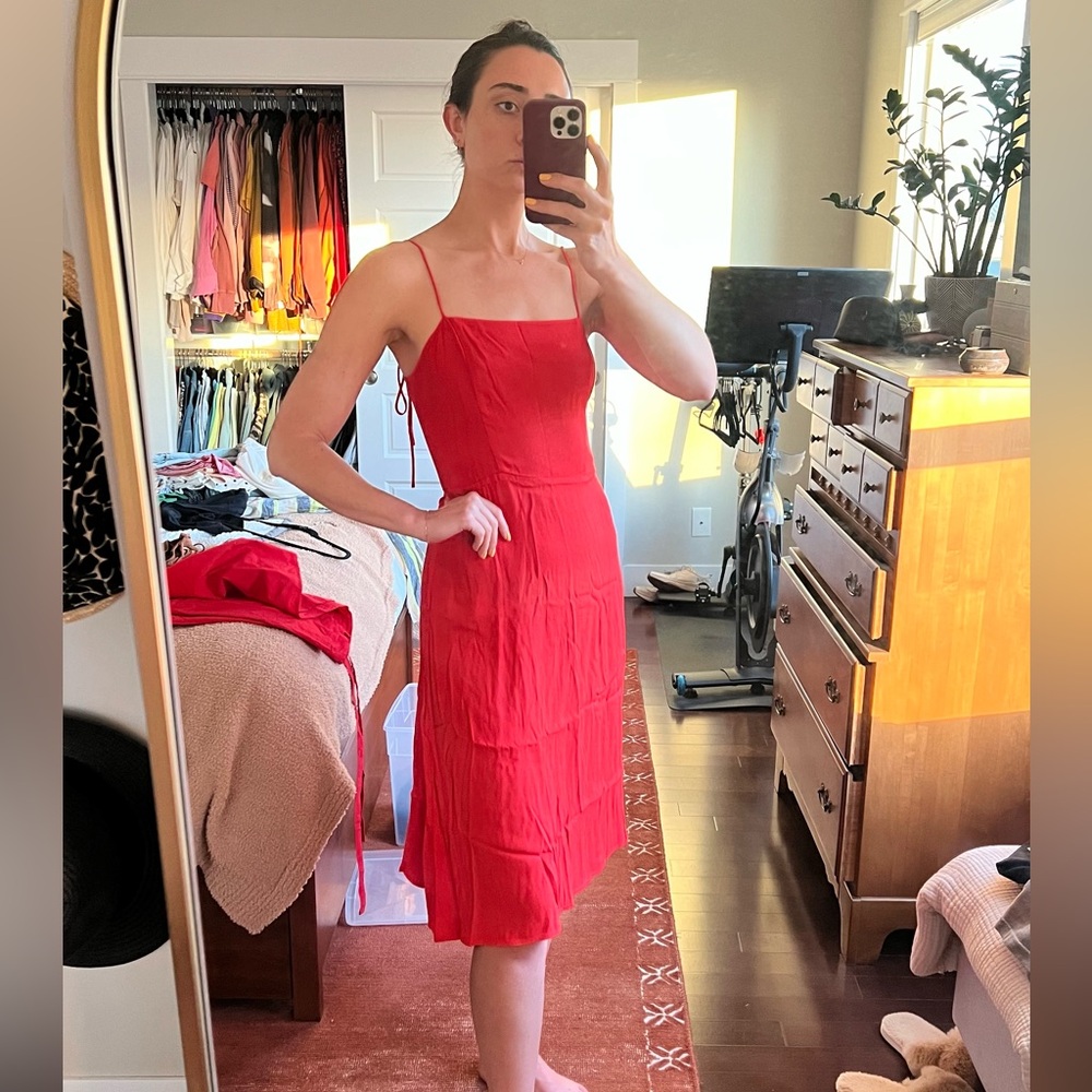 Reformation red linen dress